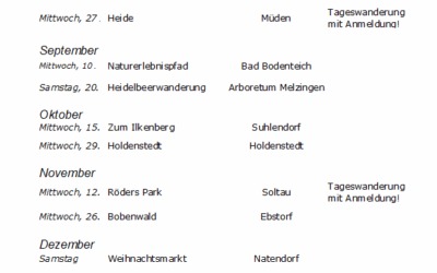 Wanderplan und Einladung 10. Kartoffelwanderung