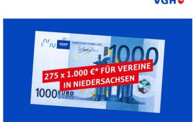 VGH-Aktion: 275 x 1.000 € für Vereine