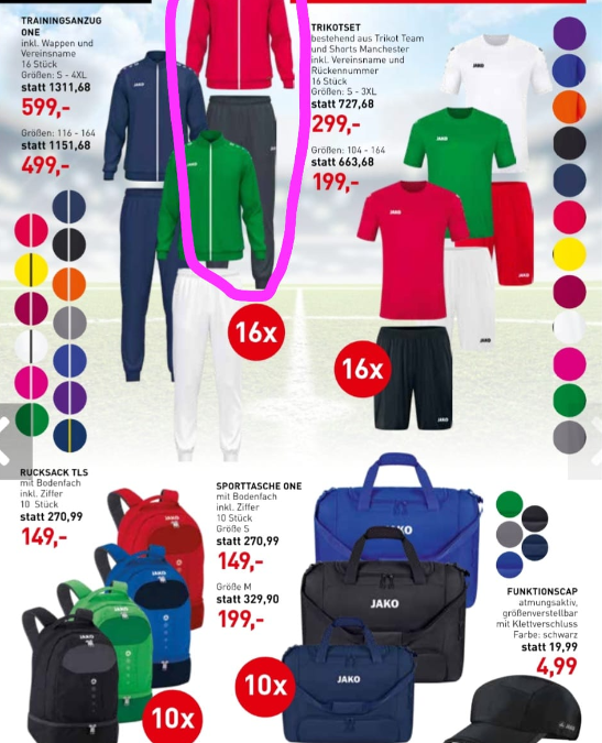 CEKA-VEREINSAKTION: Trainingsanzüge